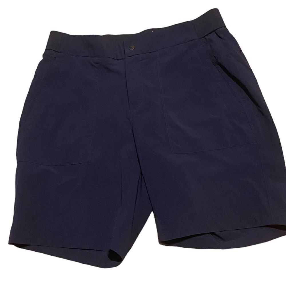 Reel Life Men’s Sz Lrg Blue Hybrid Nylon Deep Pocket Comfort Waist Golf Shorts